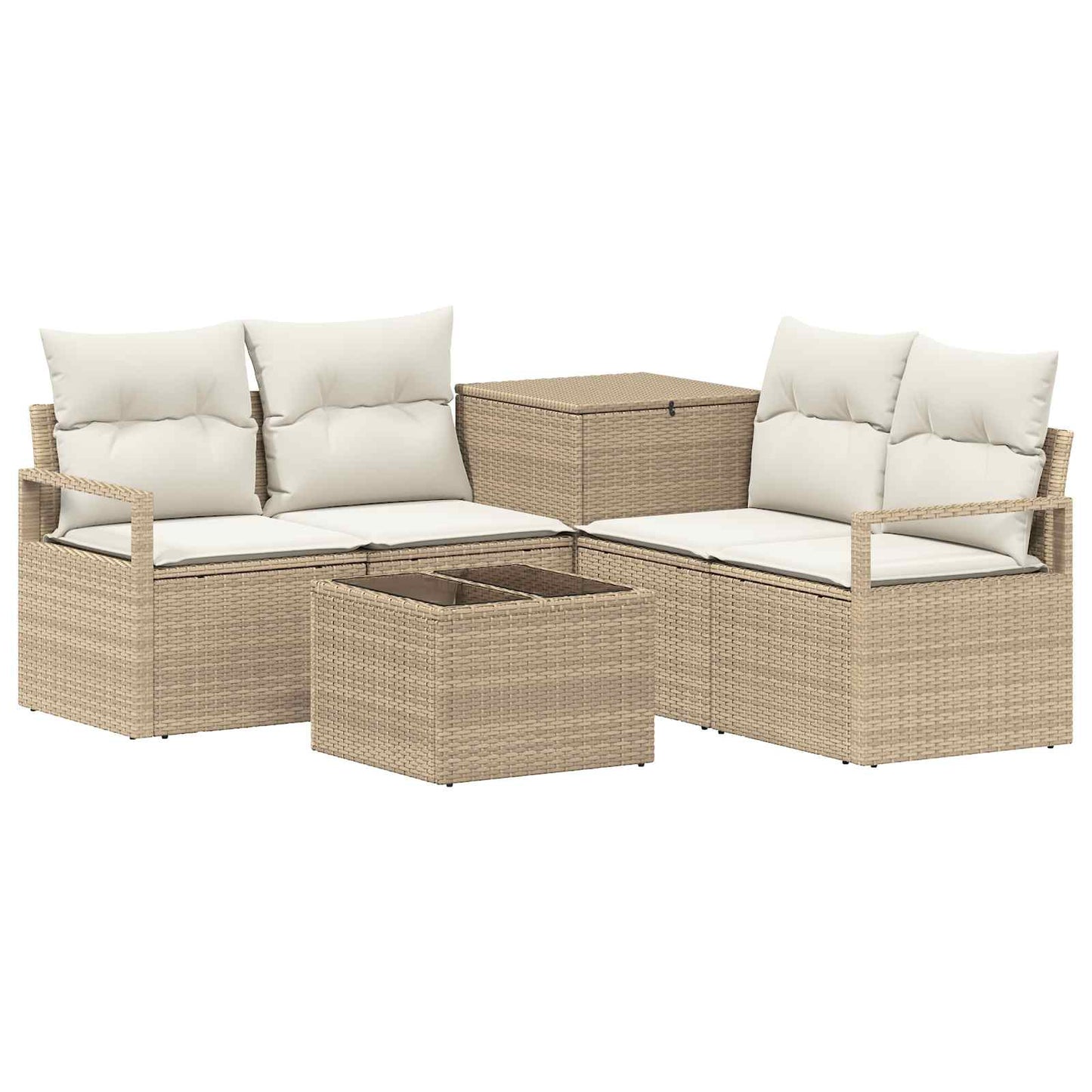 Set di divani 6 pz Beige e Bianco Crema | homemem39