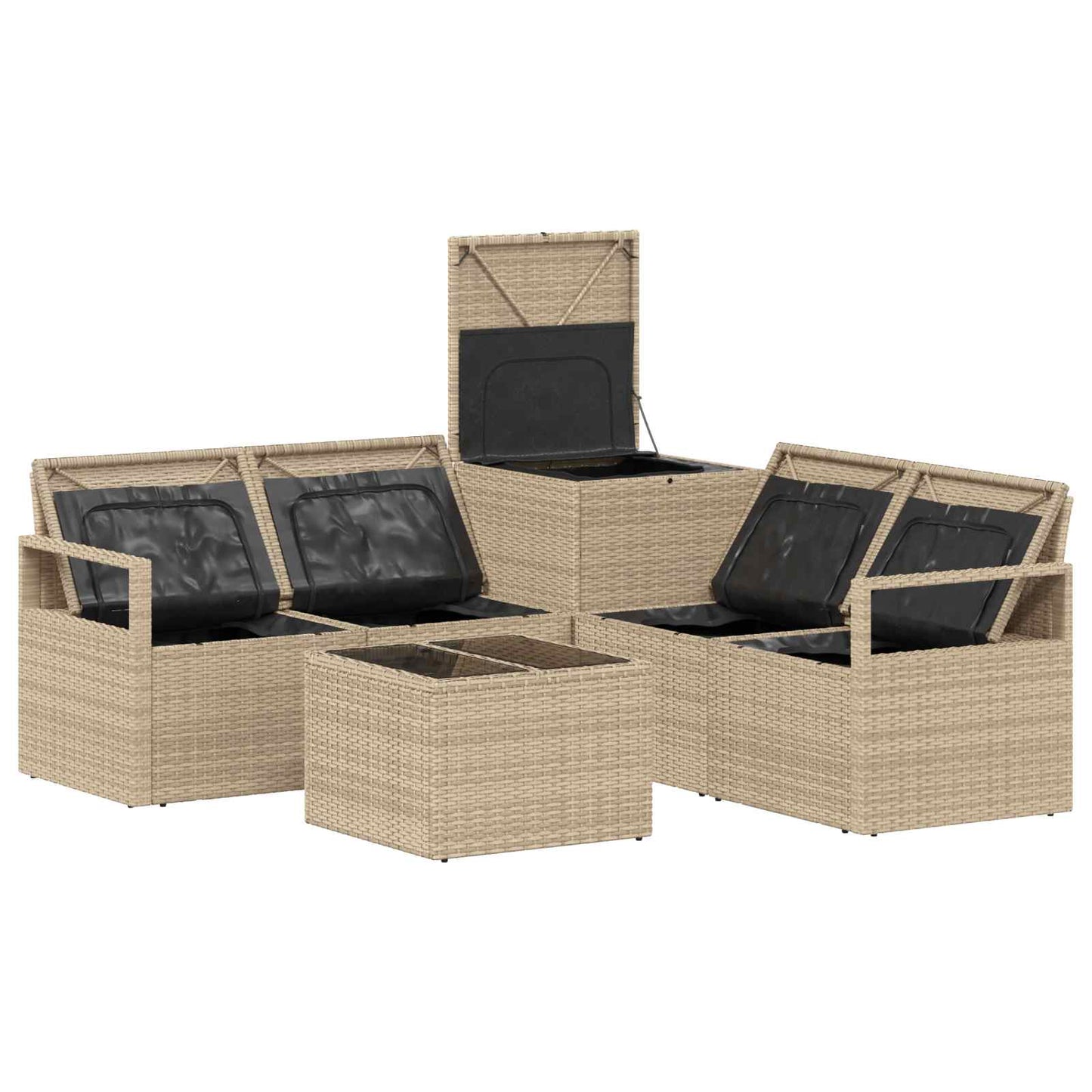 Set di divani 6 pz Beige e Bianco Crema | homemem39