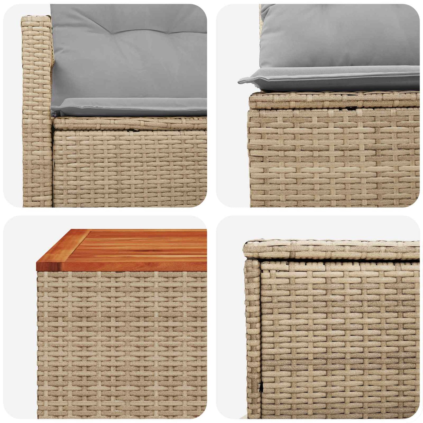 Set di divani 6 pz Beige e Grigio Chiaro | homemem39