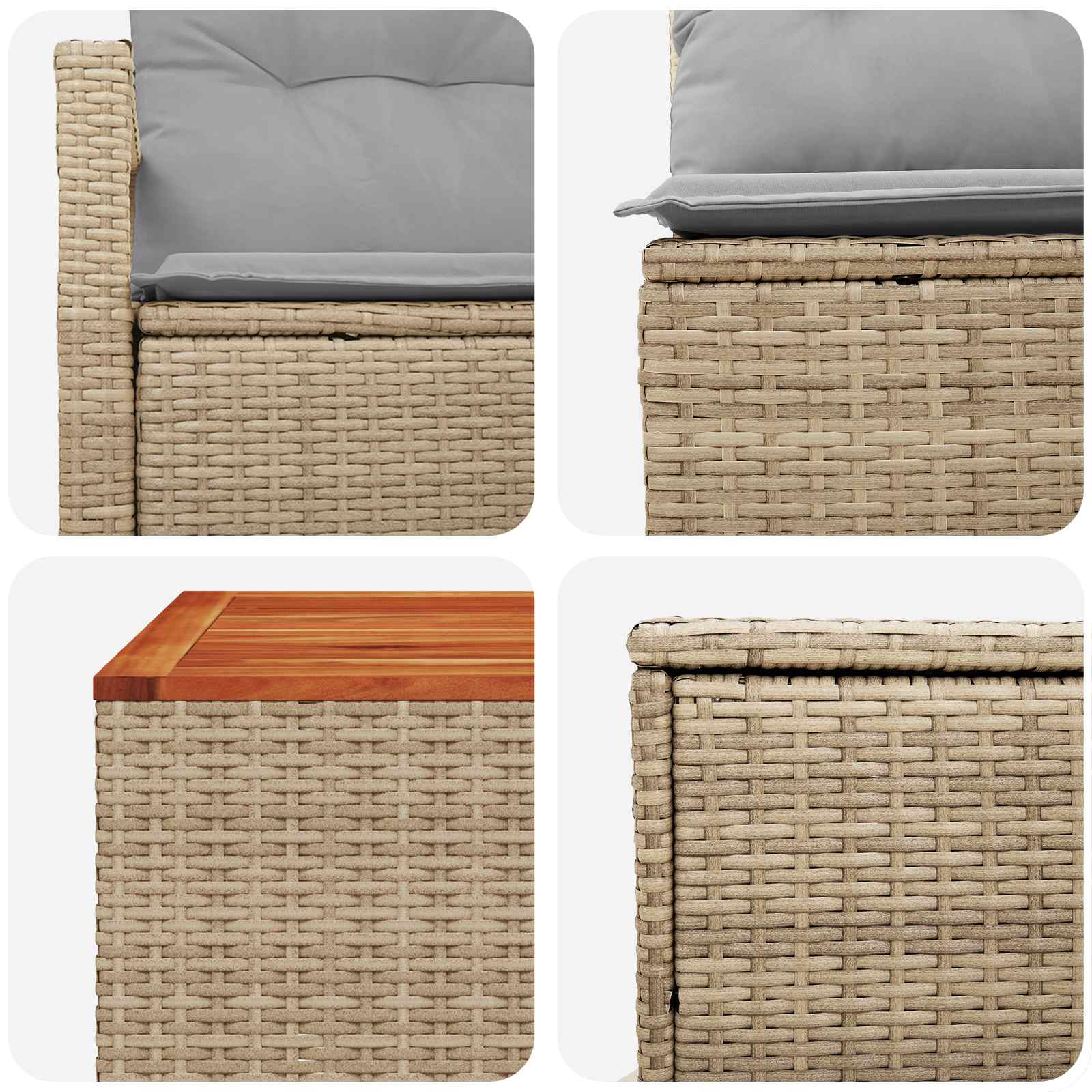 Set di divani 6 pz Beige e Grigio Chiaro | homemem39