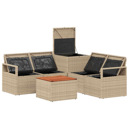Set di divani 6 pz Beige e Bianco Crema | homemem39