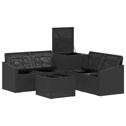 Set di divani 6 pz Nero e Bianco Crema | homemem39