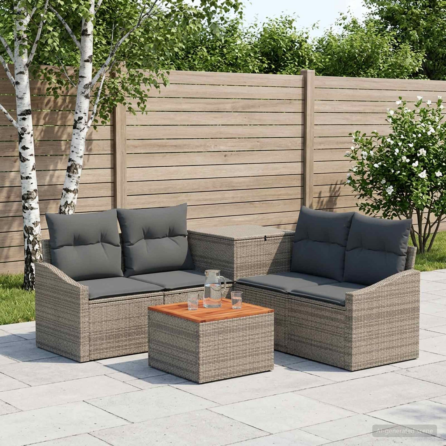 Set di divani 6 pz Grigio e Grigio Scuro | homemem39