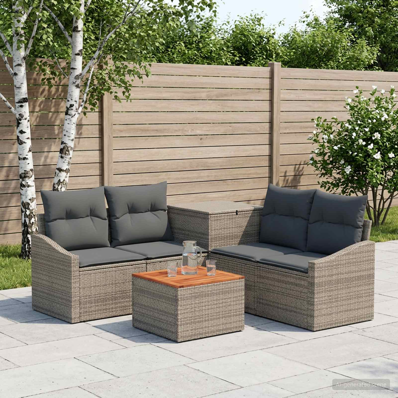 Set di divani 6 pz Grigio e Grigio Scuro | homemem39