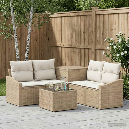 Set di divani 6 pz Beige e Bianco Crema