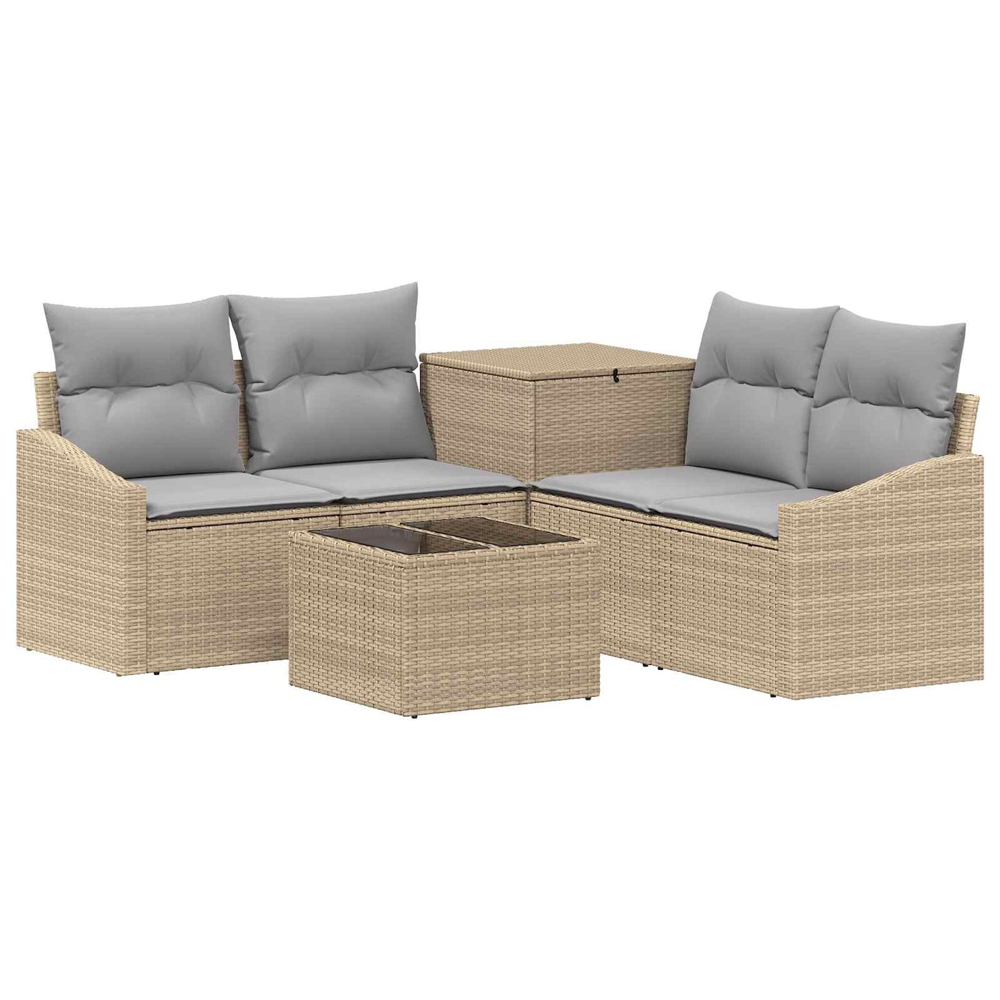 Set di divani 6 pz Beige e Grigio Chiaro