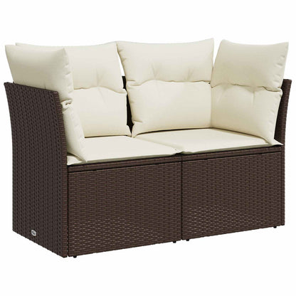 Set di divani 6 pz Marrone e Bianco Crema | homemem39