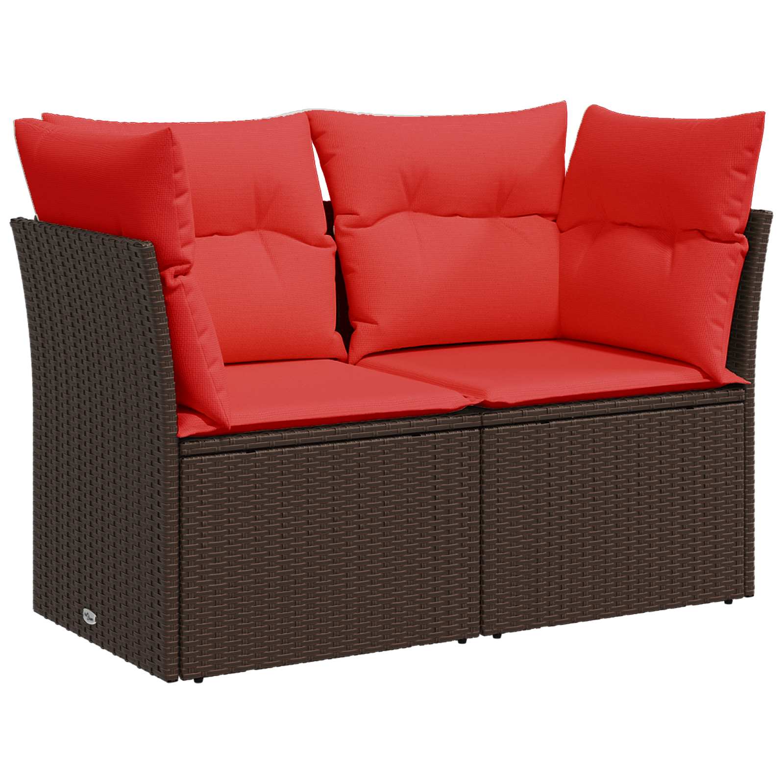 Set di divani 6 pz Marrone e Rosso Rattan sintetico e Acciaio | homemem39