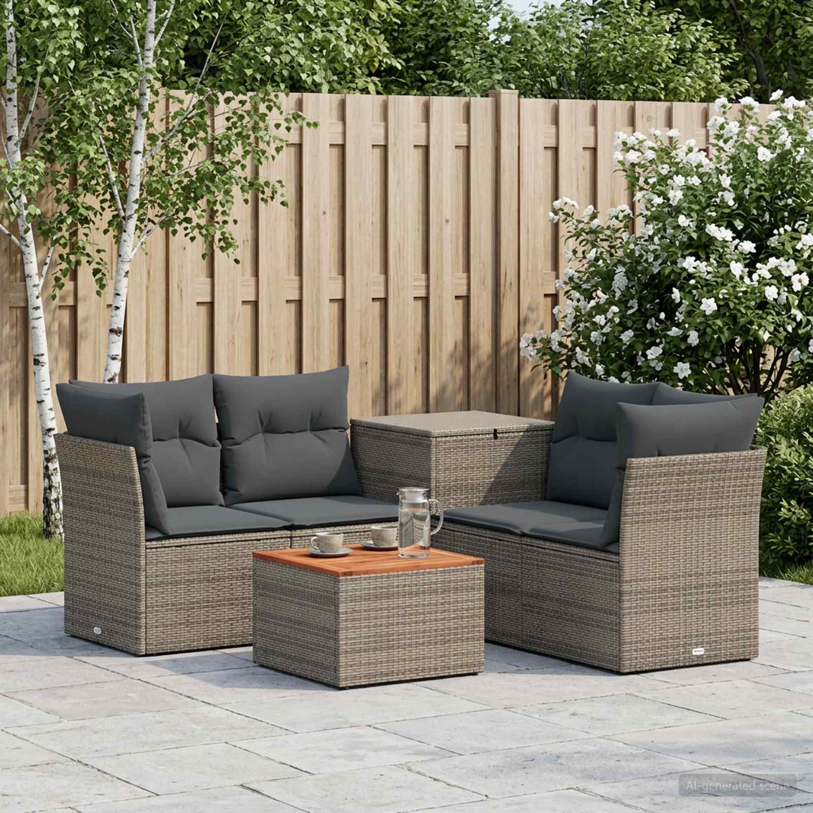 Set di divani 6 pz Grigio e Grigio Scuro | homemem39