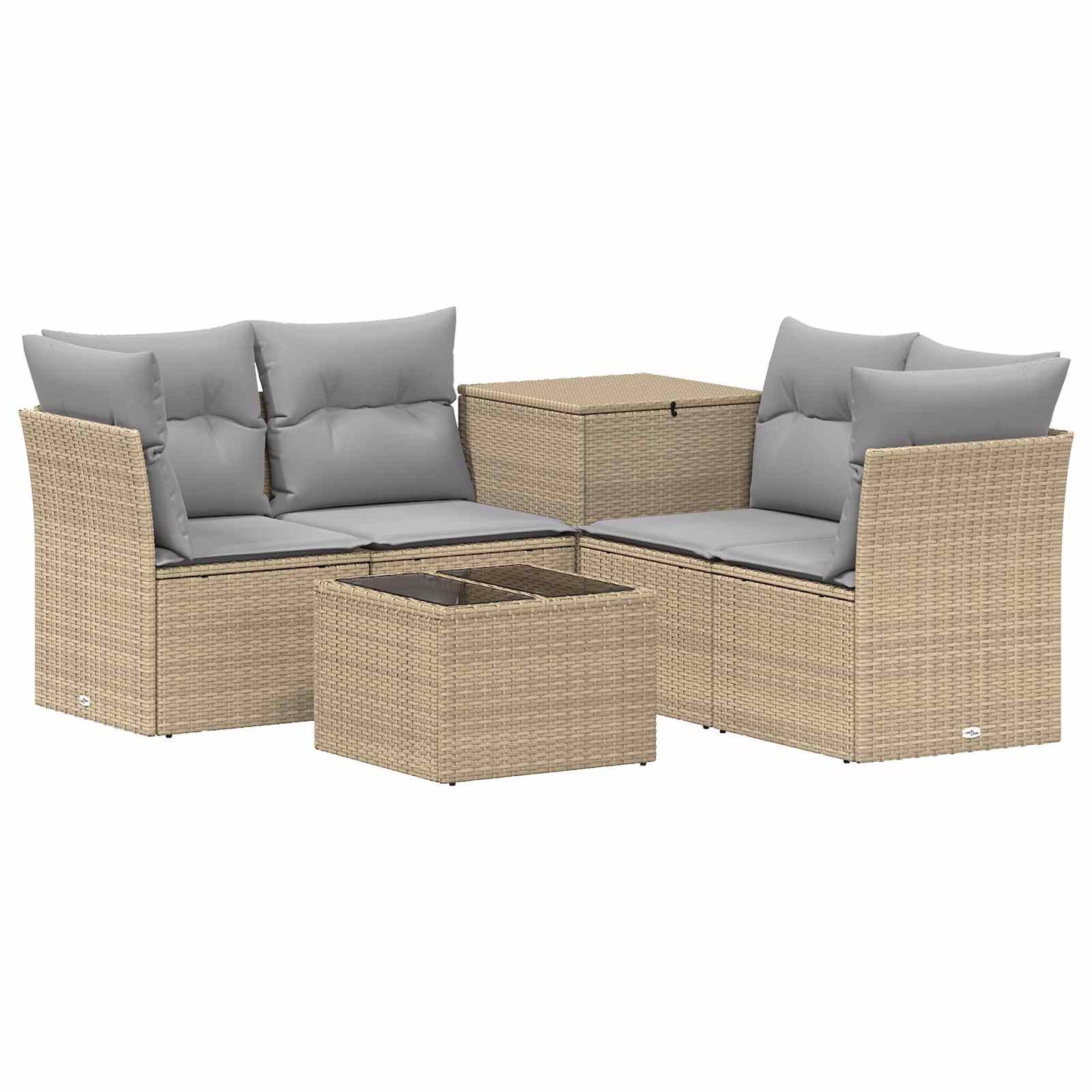 Set di divani 6 pz Beige e Grigio Chiaro | homemem39