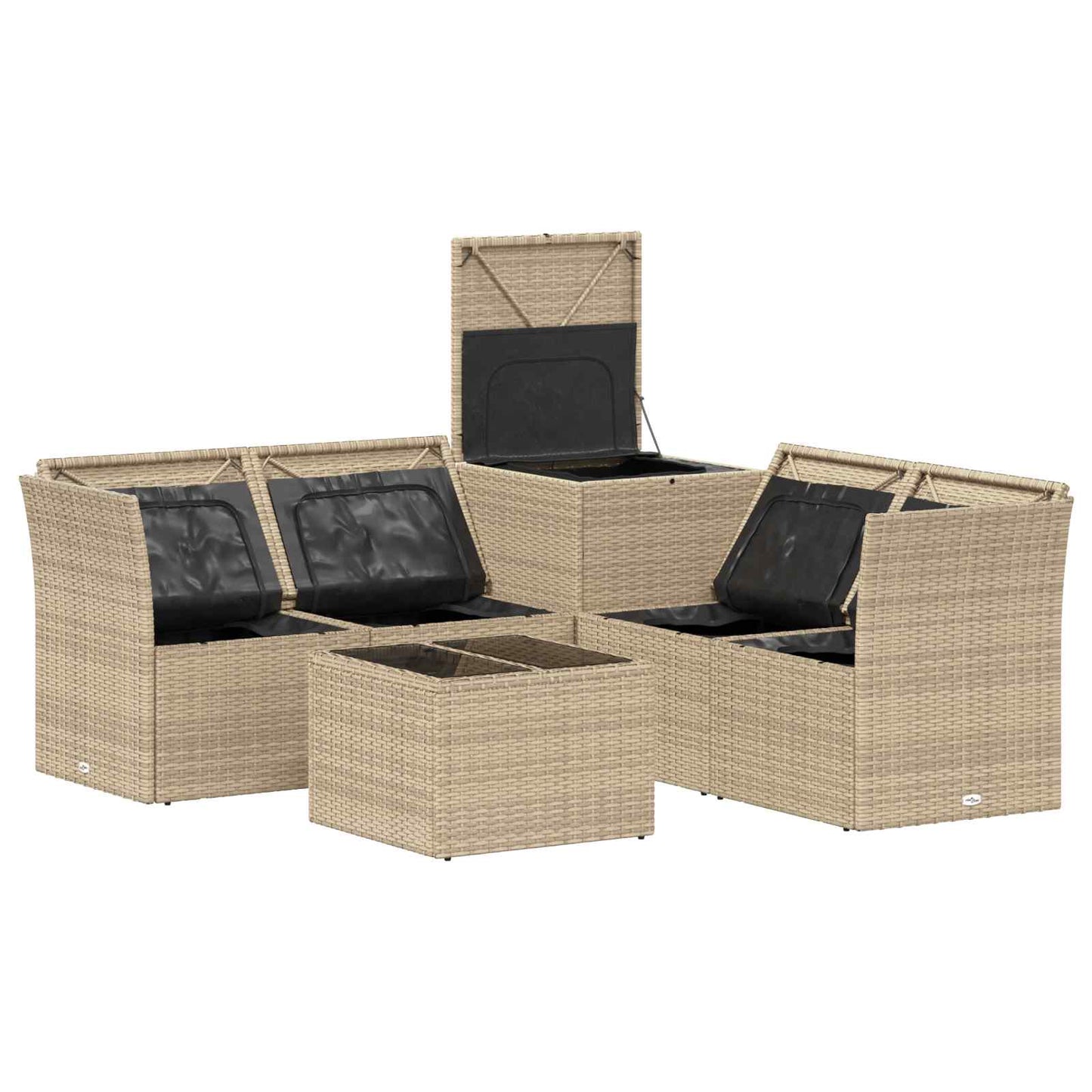 Set di divani 6 pz Beige e Bianco Crema | homemem39