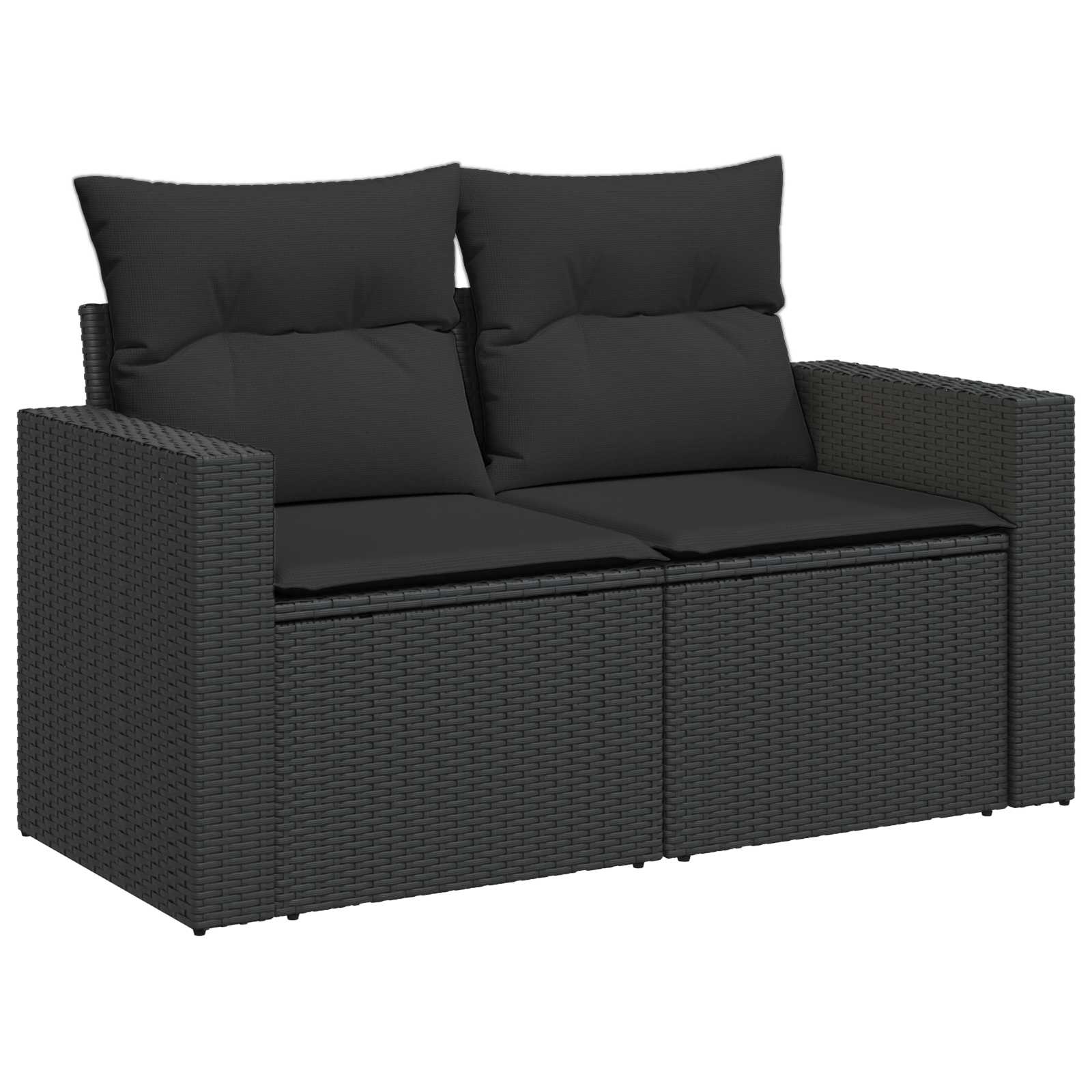 Set di divani 6 pz Nero Rattan sintetico e Acciaio | homemem39