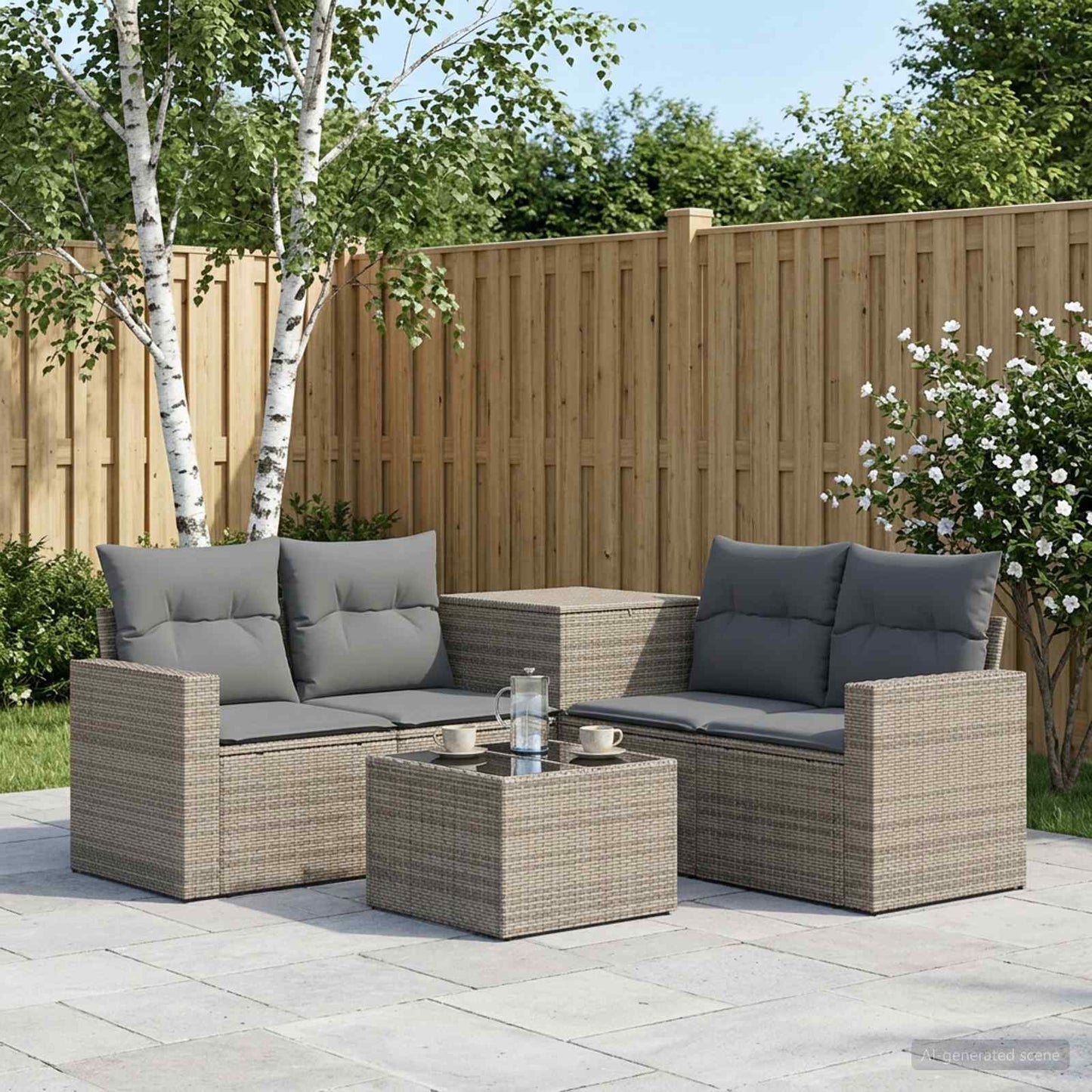 Set di divani 6 pz Grigio e Grigio Scuro | homemem39