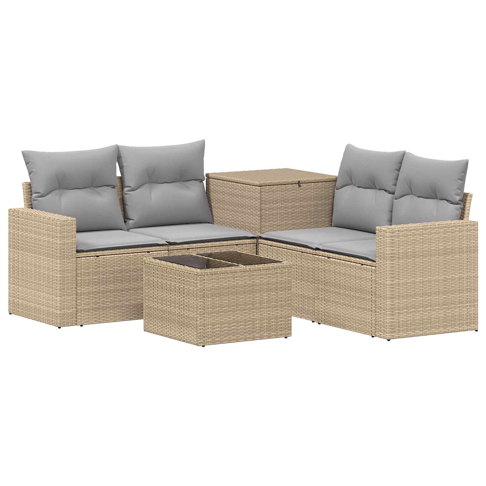 Set di divani 6 pz Beige e Grigio Chiaro | homemem39