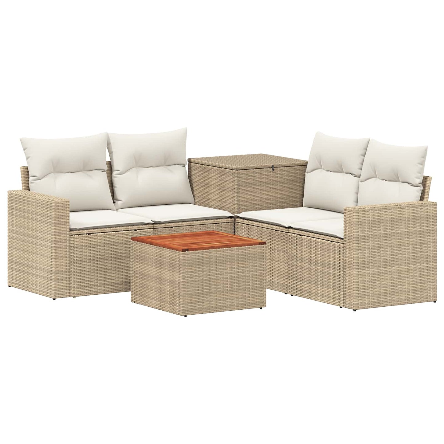 Set di divani 6 pz Beige e Bianco Crema | homemem39