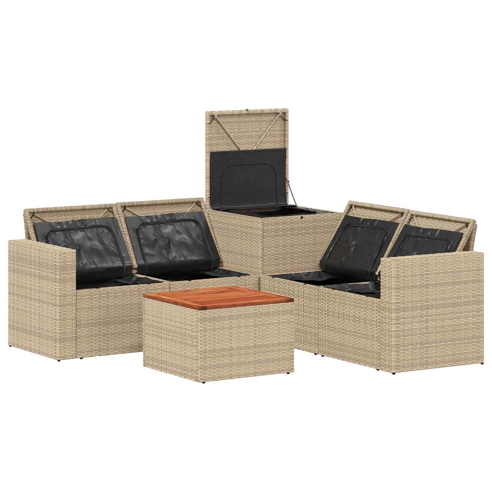 Set di divani 6 pz Beige e Bianco Crema | homemem39