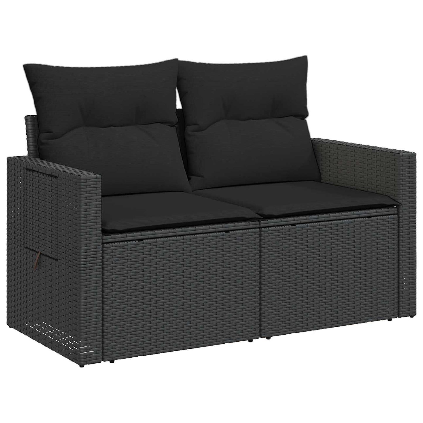 Set di divani 6 pz Nero Rattan sintetico e Acciaio | homemem39