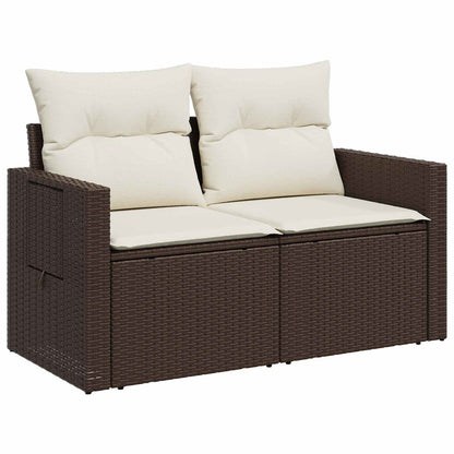 Set di divani 6 pz Marrone e Bianco Crema | homemem39