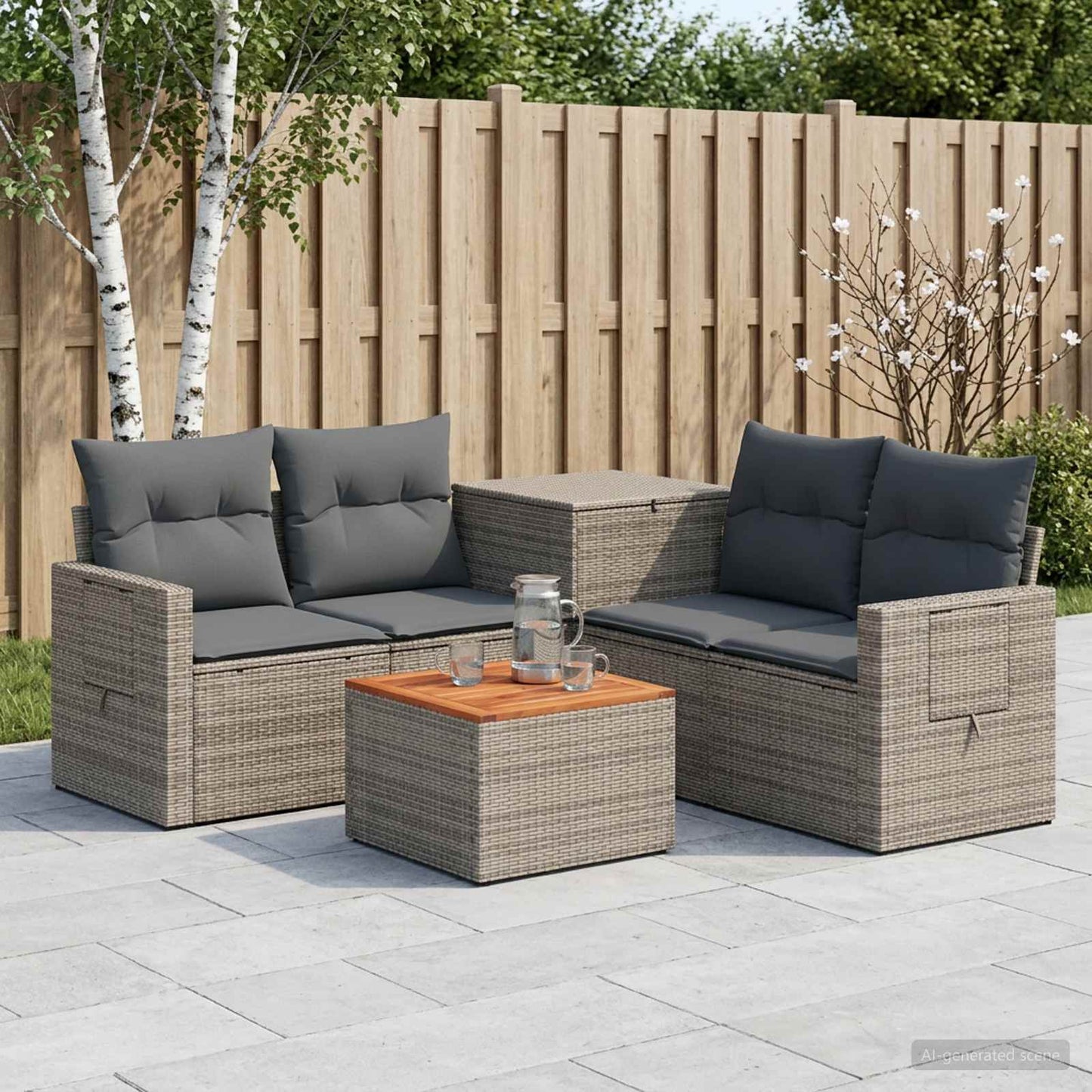 Set di divani 6 pz Grigio e Grigio Scuro | homemem39