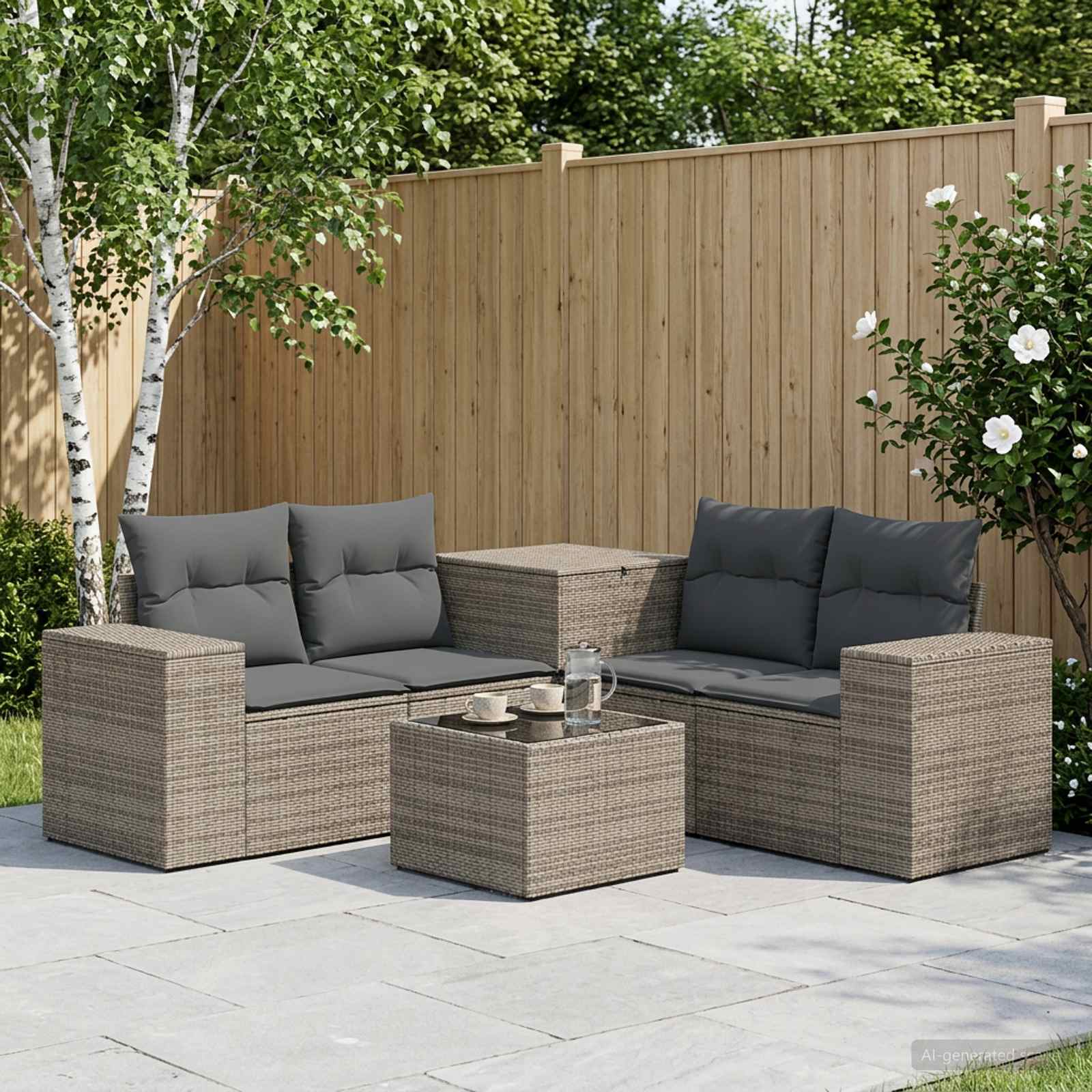 Set di divani 6 pz Grigio e Grigio Scuro | homemem39