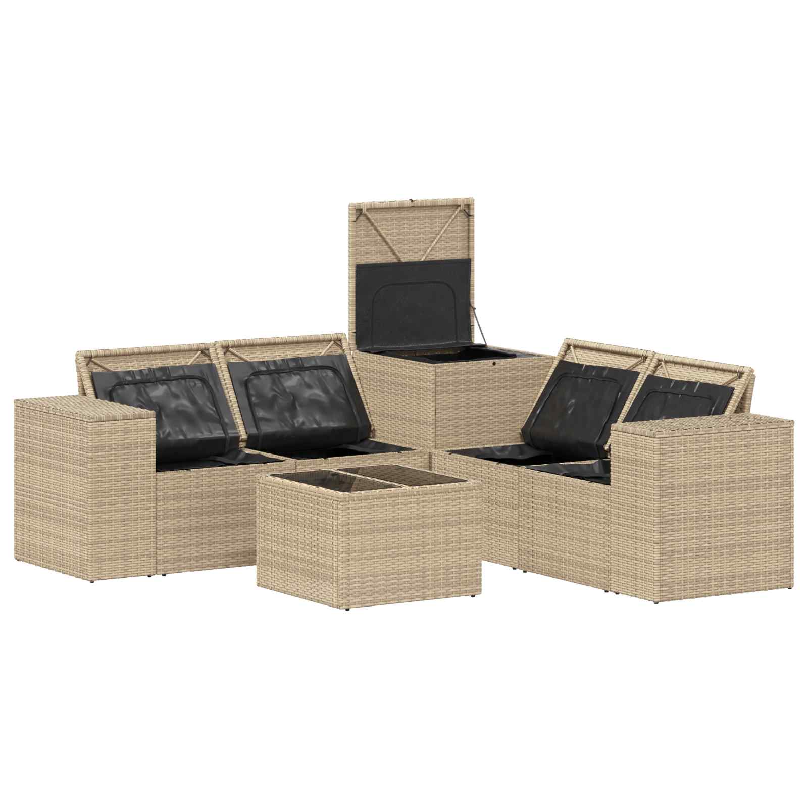 Set di divani 6 pz Beige e Bianco Crema | homemem39