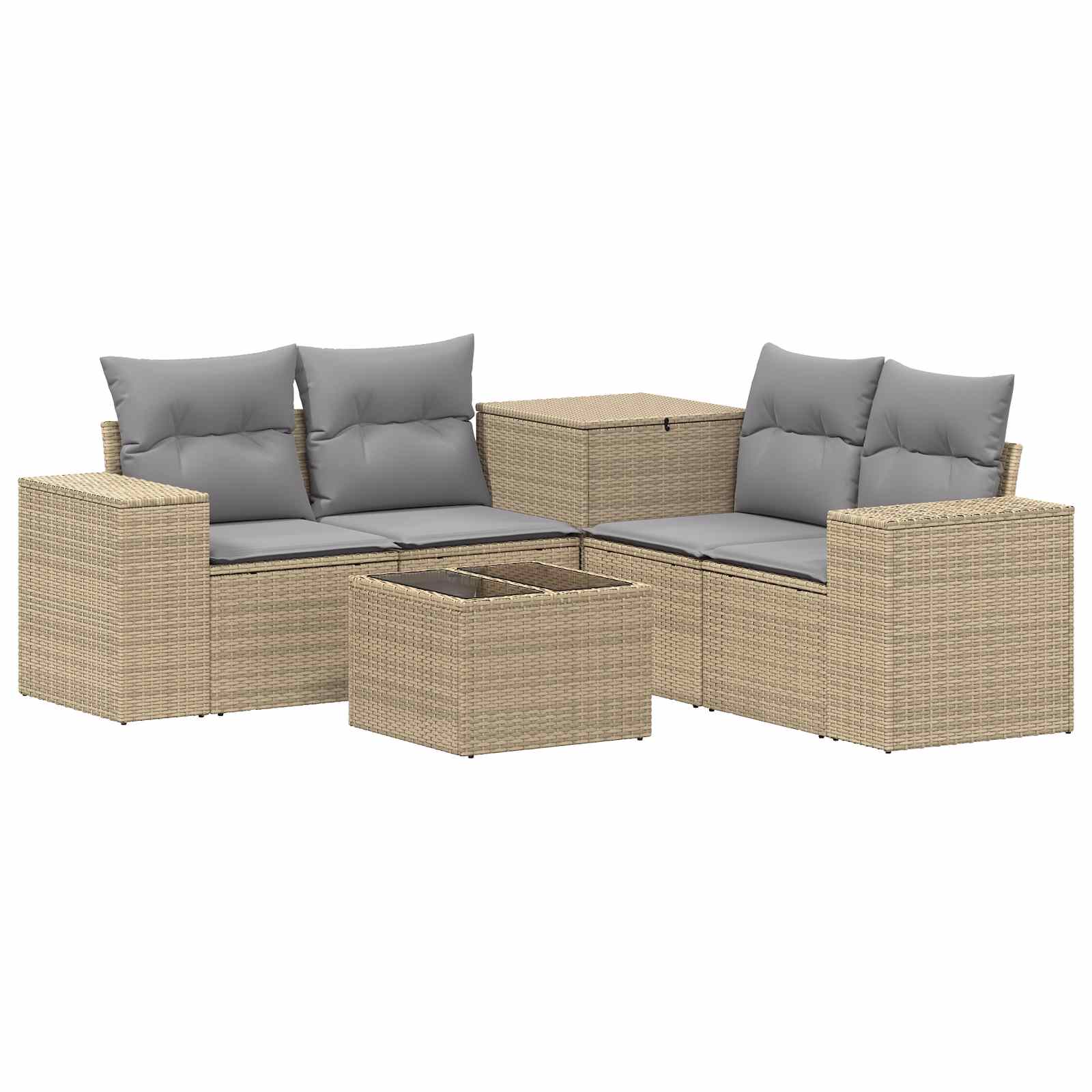 Set di divani 6 pz Beige e Grigio Chiaro | homemem39