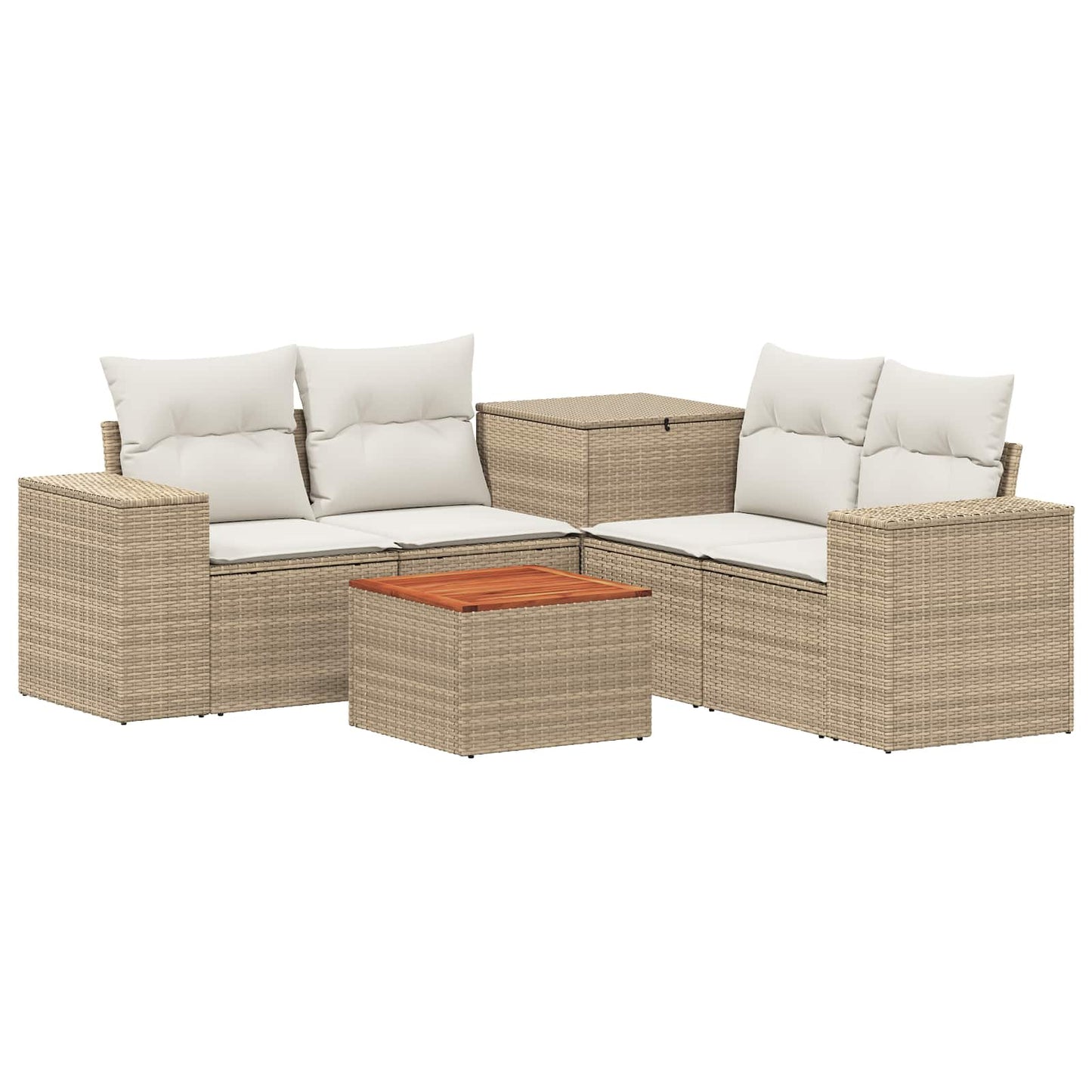 Set di divani 6 pz Beige e Bianco Crema