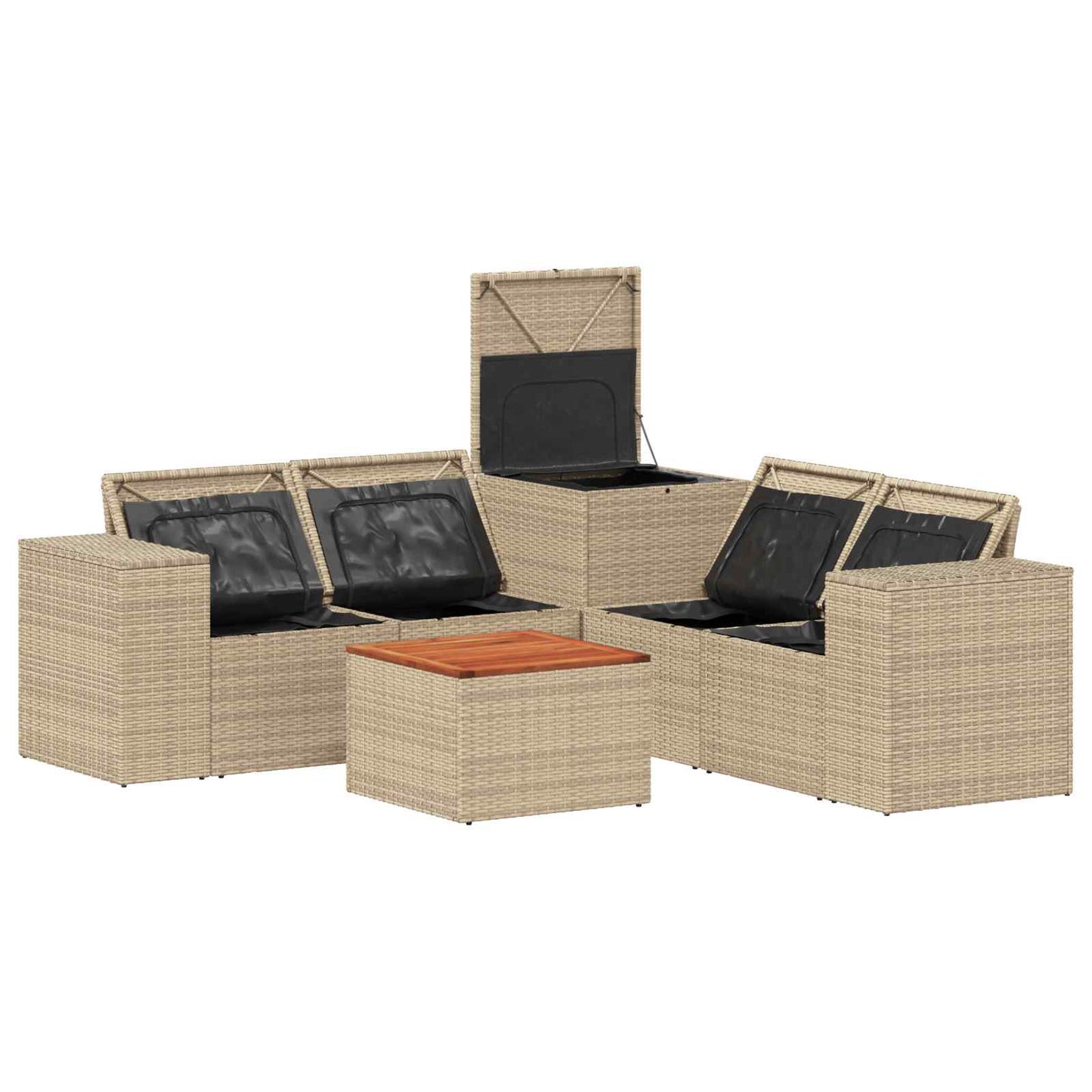 Set di divani 6 pz Beige e Bianco Crema | homemem39