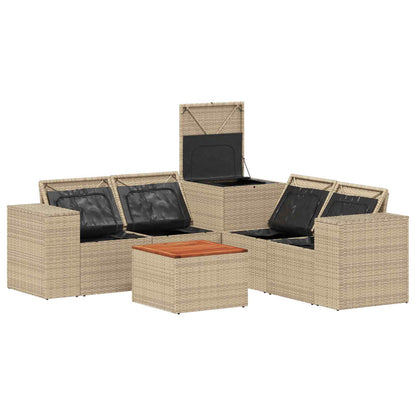 Set di divani 6 pz Beige e Bianco Crema | homemem39