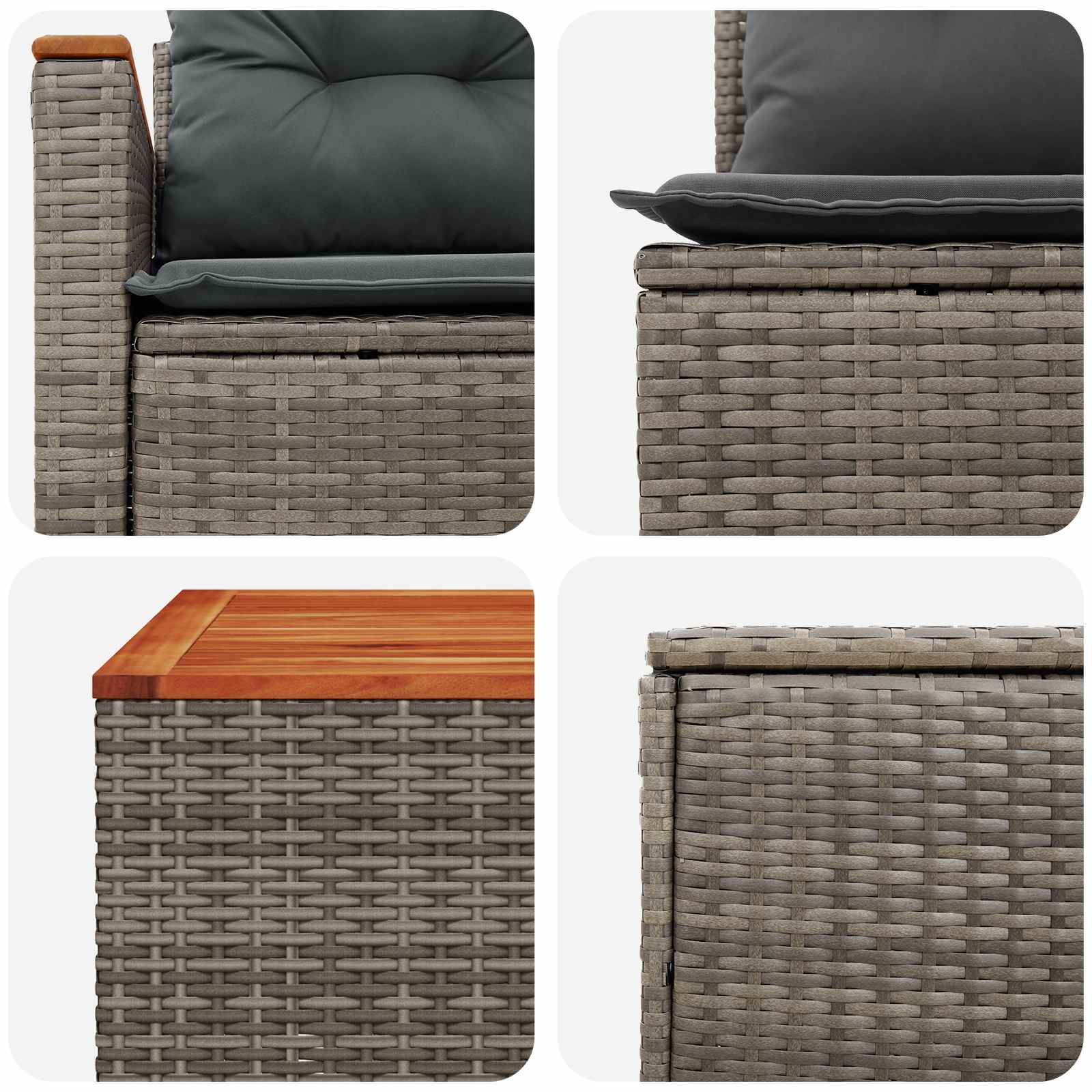 Set di divani 6 pz Grigio e Grigio Scuro | homemem39