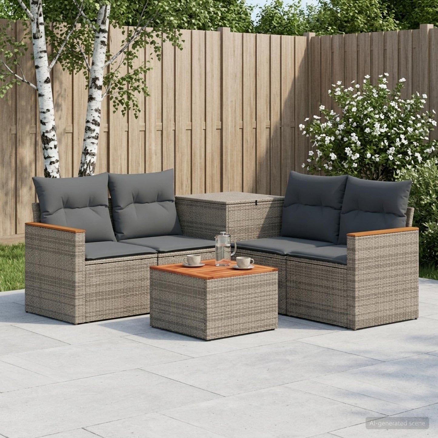 Set di divani 6 pz Grigio e Grigio Scuro | homemem39