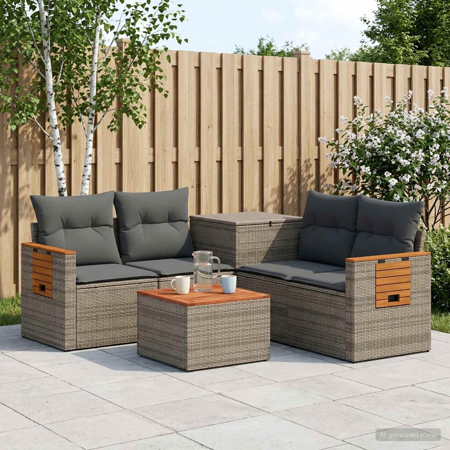 Set di divani 6 pz Grigio e Grigio Scuro | homemem39