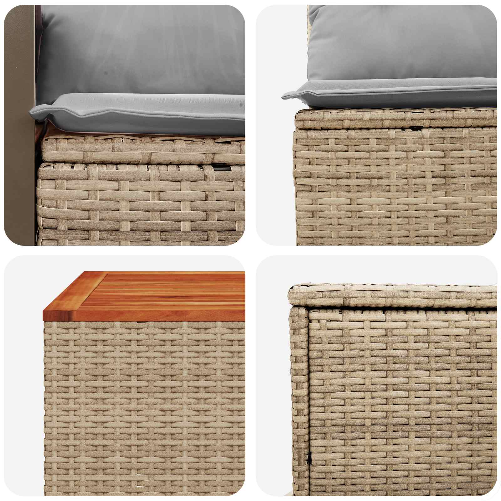 Set di divani 6 pz Beige e Grigio Chiaro | homemem39