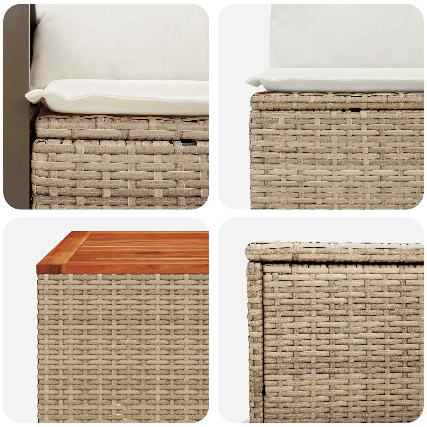 Set di divani 6 pz Beige e Bianco Crema | homemem39