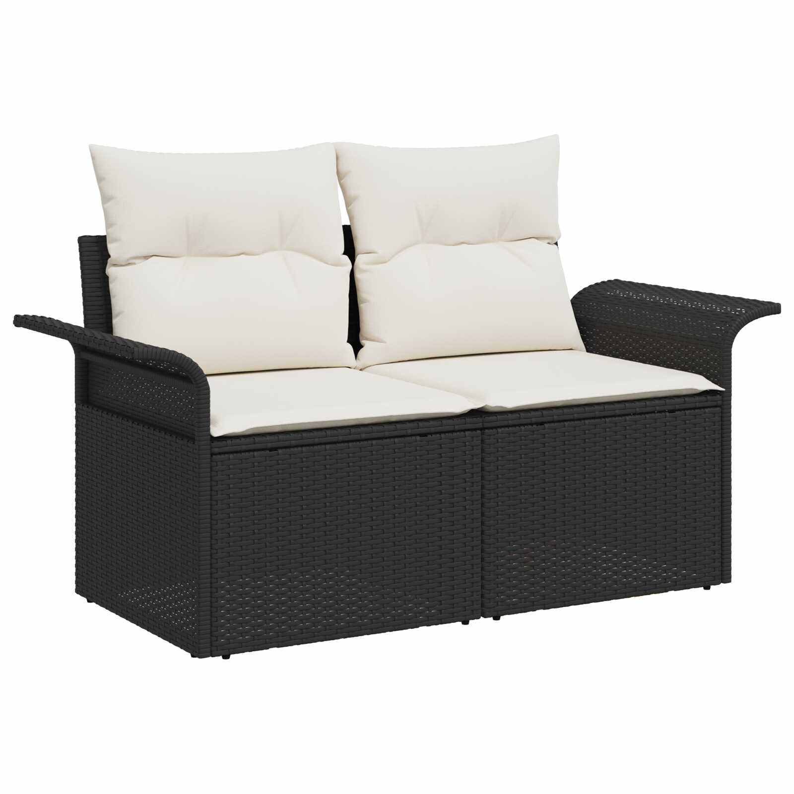Set di divani 5 pz Nero e Bianco Crema | homemem39