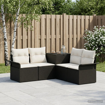 Set di divani 5 pz Nero e Bianco Crema | homemem39