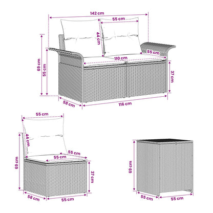 Set di divani 5 pz Beige e Grigio Chiaro | homemem39