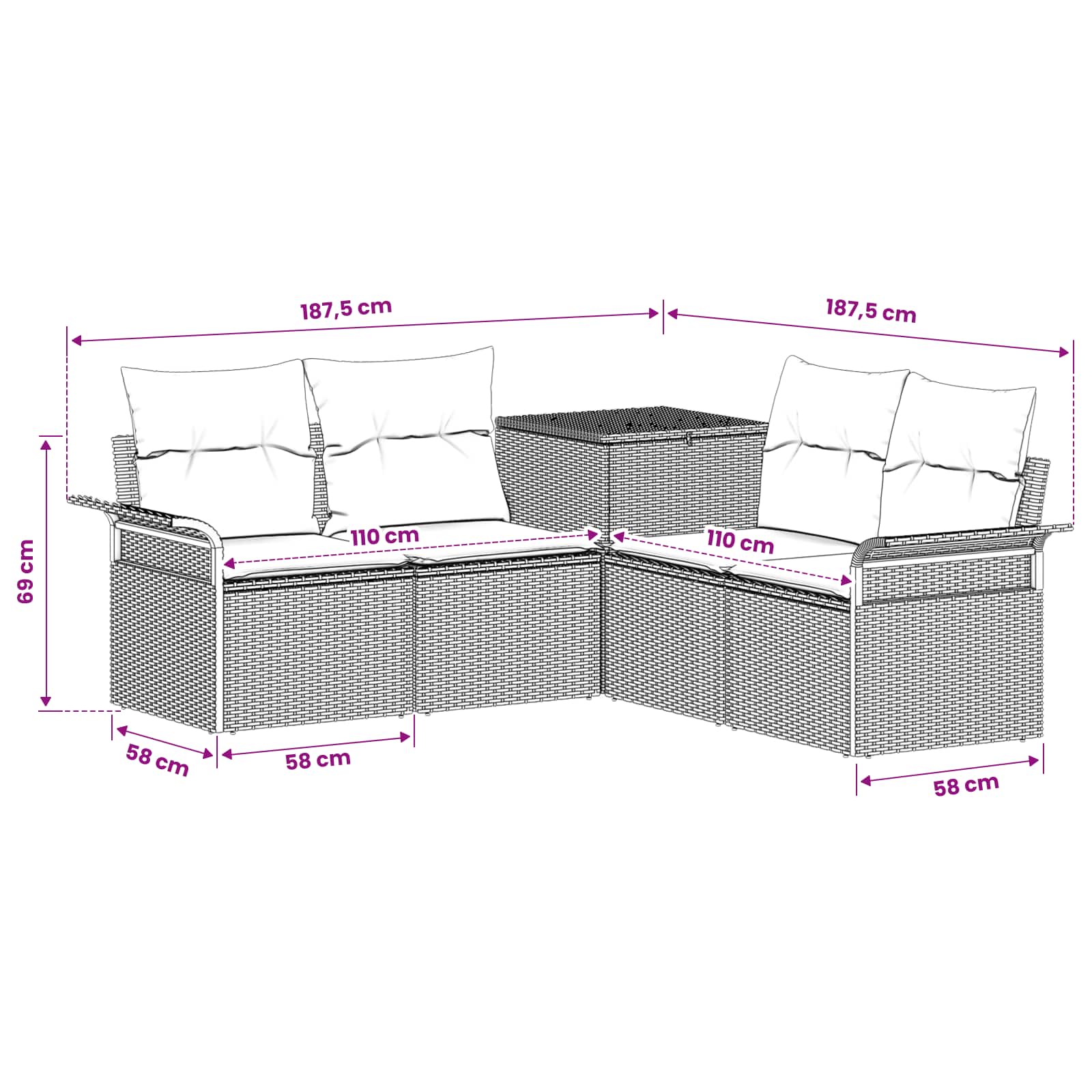 Set di divani 5 pz Beige e Grigio Chiaro | homemem39