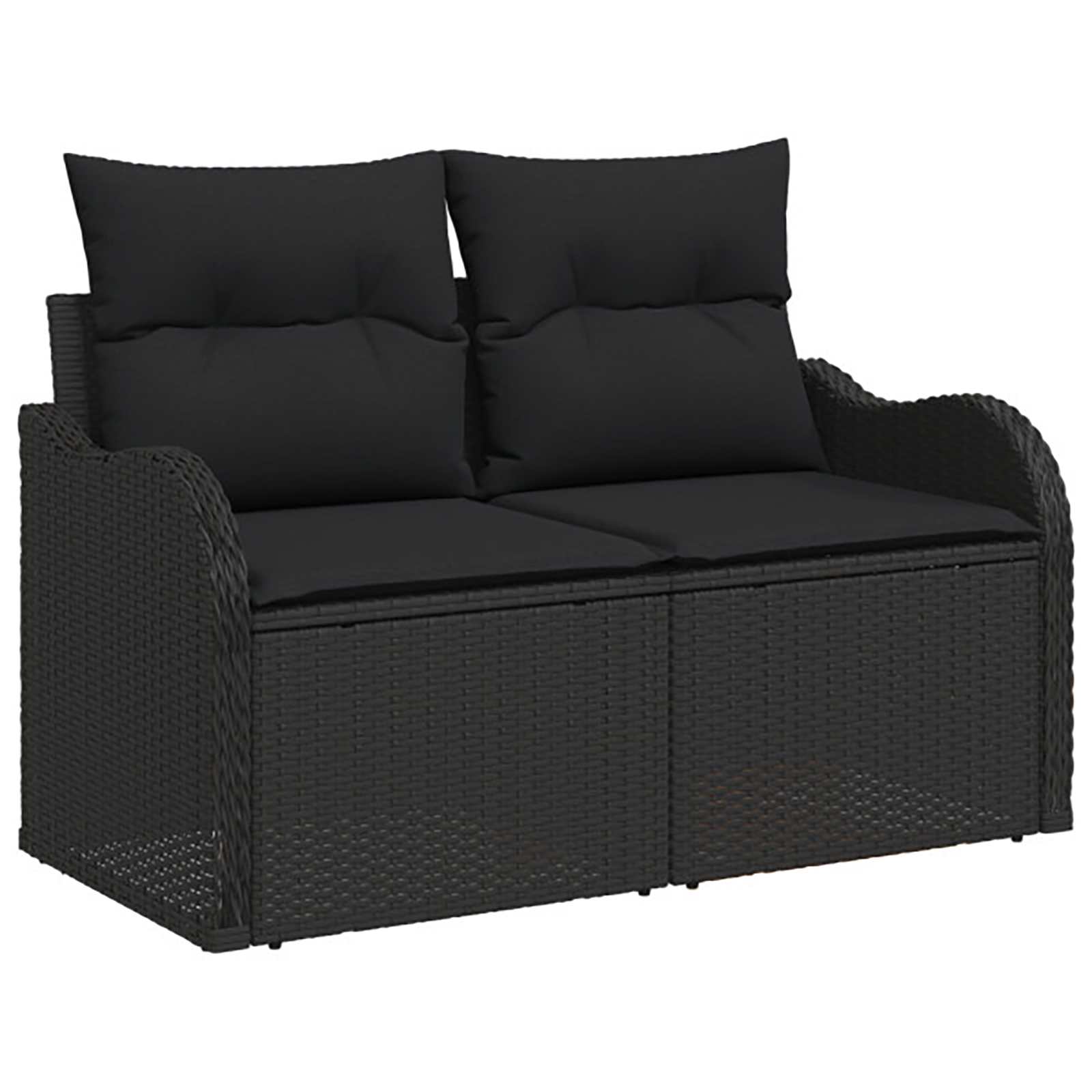 Set di divani 5 pz Nero Rattan sintetico e Acciaio | homemem39