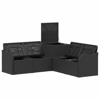 Set di divani 5 pz Nero e Bianco Crema | homemem39