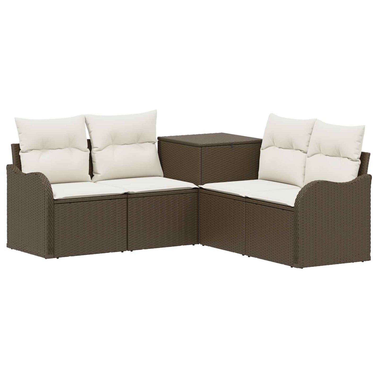 Set di divani 5 pz Marrone e Bianco Crema | homemem39