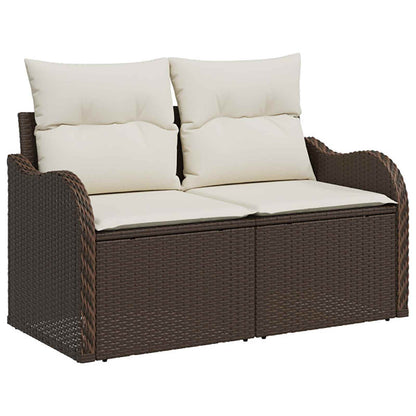 Set di divani 5 pz Marrone e Bianco Crema | homemem39