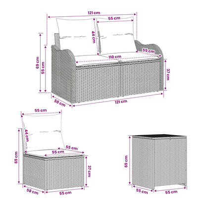 Set di divani 5 pz Marrone e Bianco Crema | homemem39