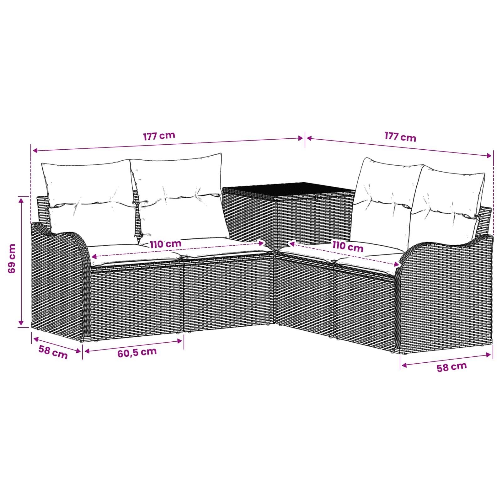 Set di divani 5 pz Beige e Bianco Crema | homemem39