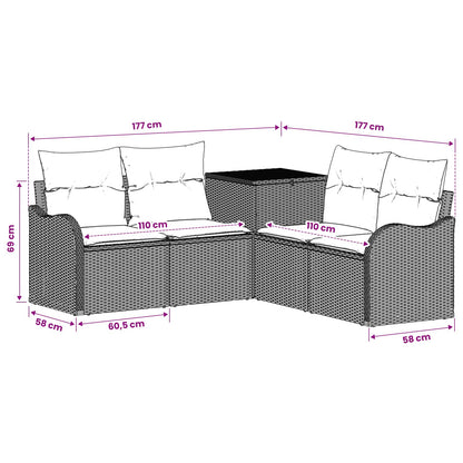 Set di divani 5 pz Beige e Bianco Crema | homemem39