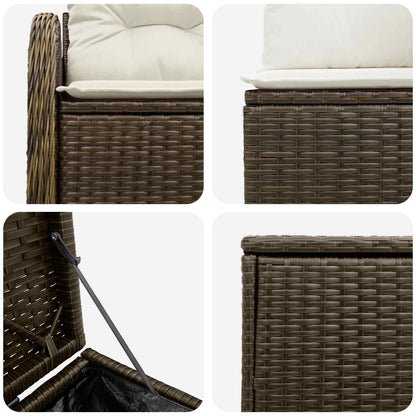 Set di divani 5 pz Marrone e Bianco Crema | homemem39