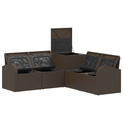 Set di divani 5 pz Marrone e Bianco Crema | homemem39
