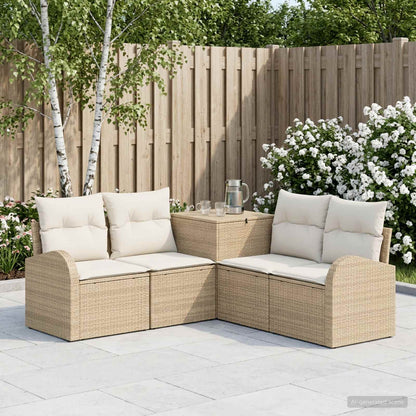 Set di divani 5 pz Beige e Bianco Crema | homemem39
