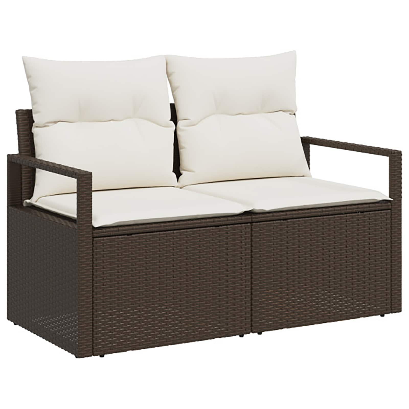 Set di divani 5 pz Marrone e Bianco Crema | homemem39