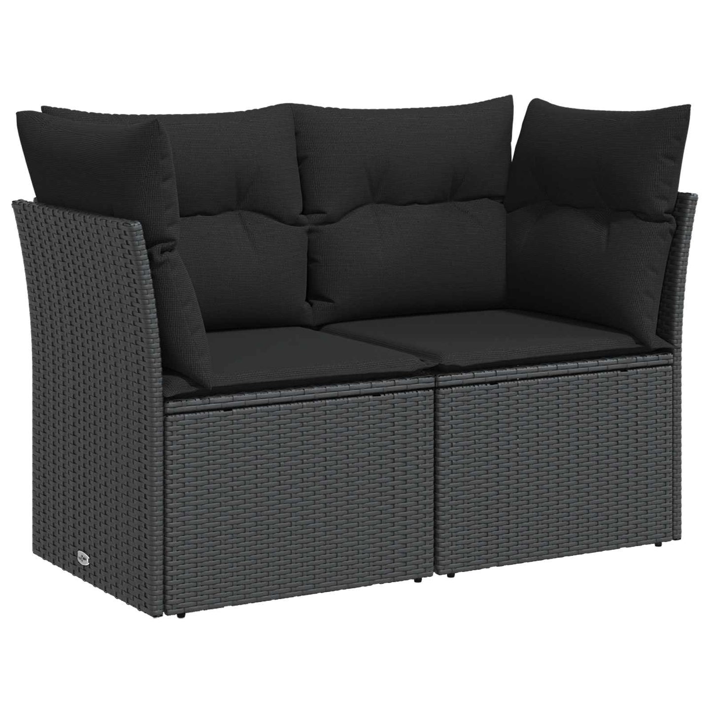 Set di divani 5 pz Nero Rattan sintetico e Acciaio | homemem39